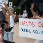 Protest against new policies imposed on social security administration in Miami, Florida.