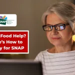 Senior applying for SNAP benefits using a laptop