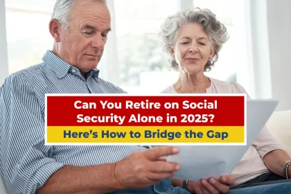 Senior couple reviewing retirement plans with paperwork